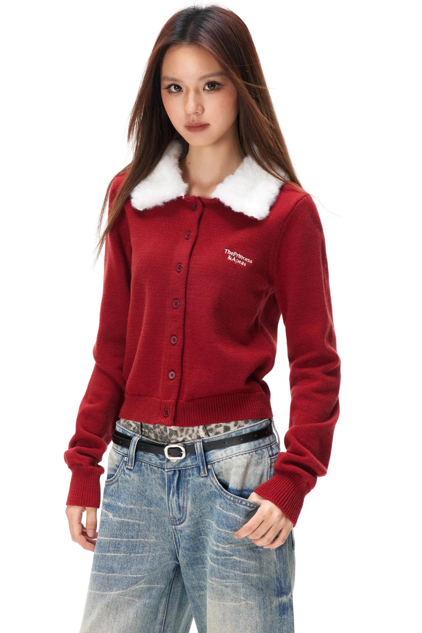 Retro Color-Block Fur Knit Sweater