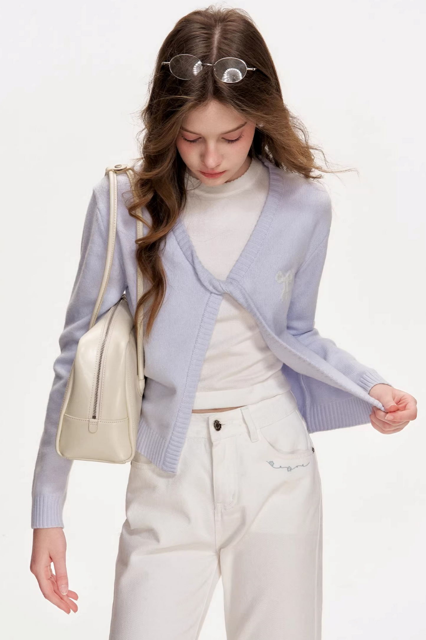 Hand-Embroidered Wool Cardigan