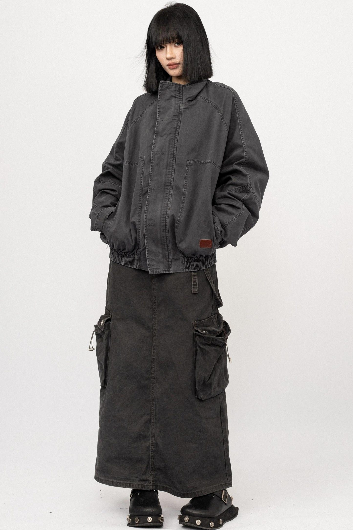 American Vintage Stand Collar Cargo Jacket