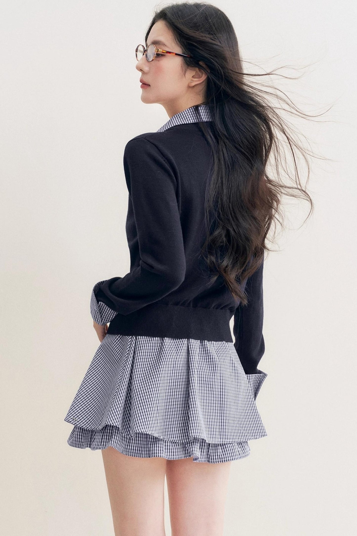 Elite Wool-Blend Plaid Cardigan Set-Up