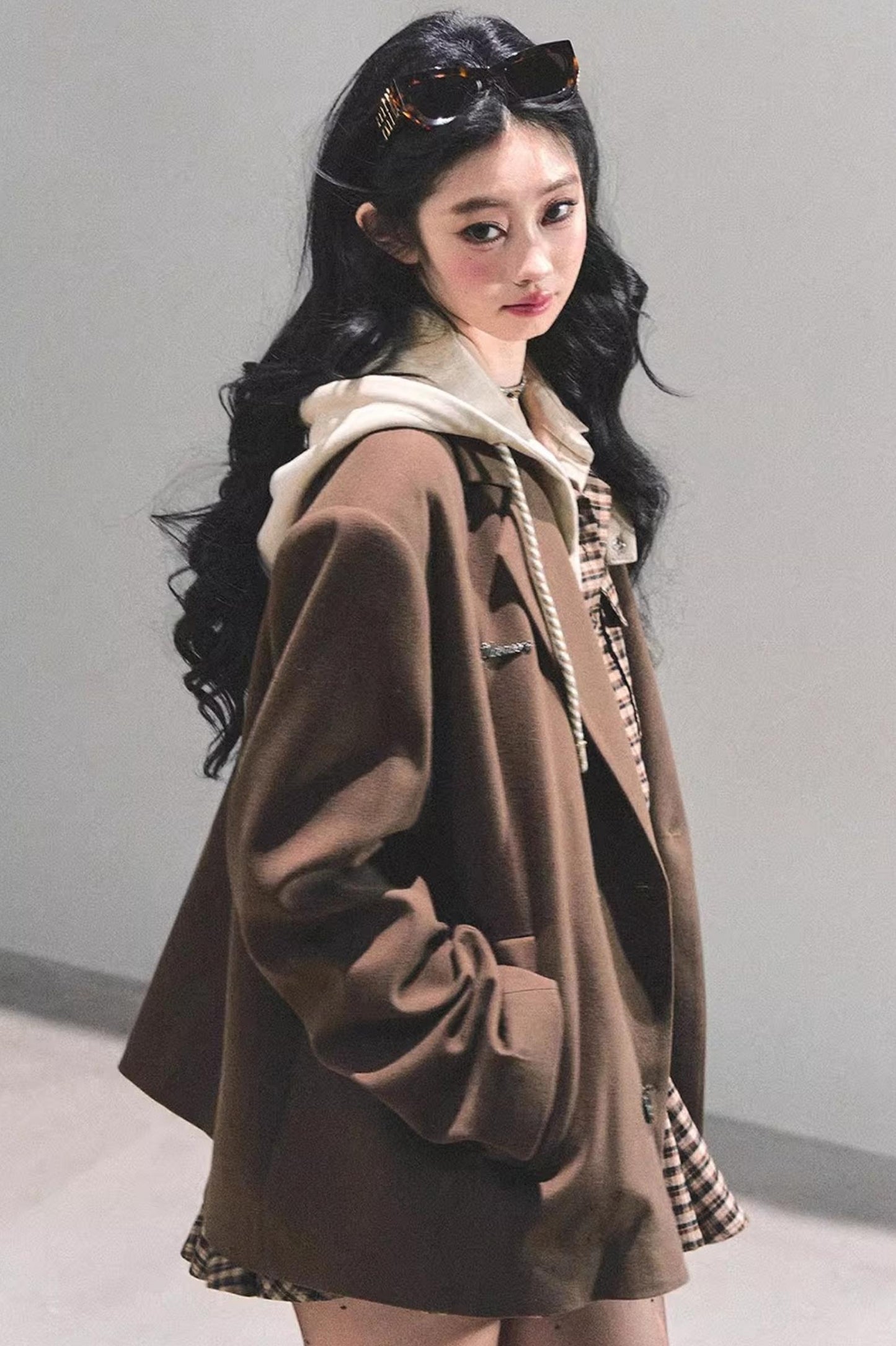 Plaid Two-Piece Winter Dress Set-Up