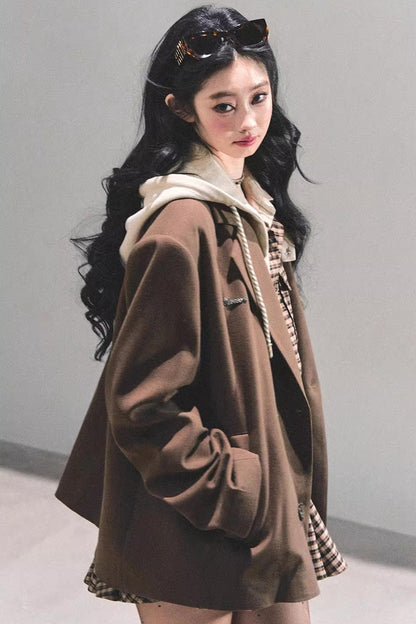 Plaid Two-Piece Winter Dress Set-Up