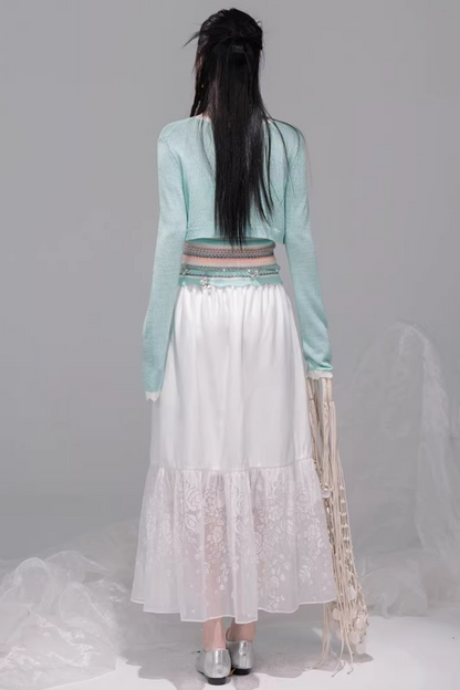 White Mist Gradient Skirt