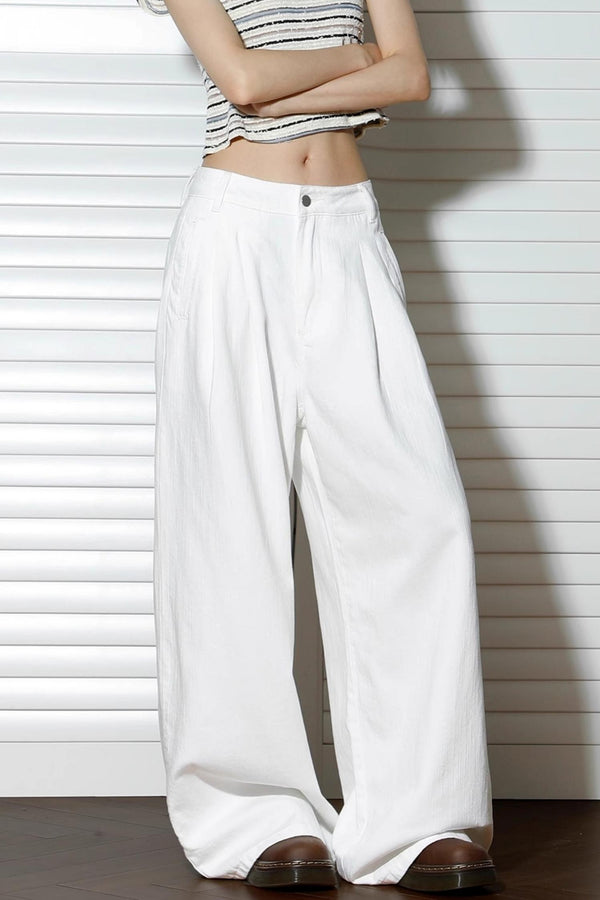 Blue Slouchy Wide Leg Pants