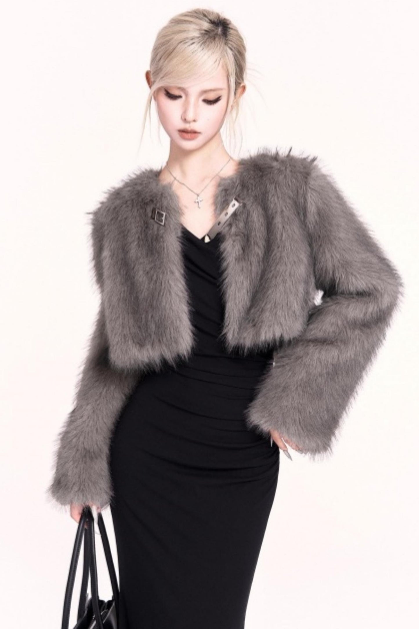Korean High-End Cropped Fur Jacket