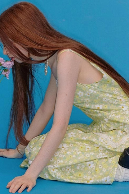 Floral Halter A-Line Dress