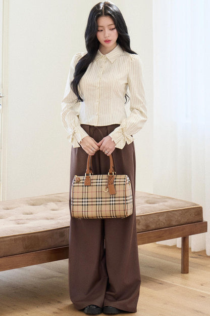 Striped Collar Vest Set-Up