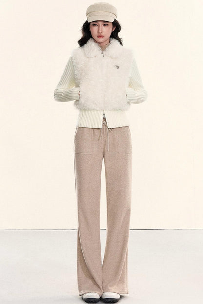Fleece-Lined Flared Pants