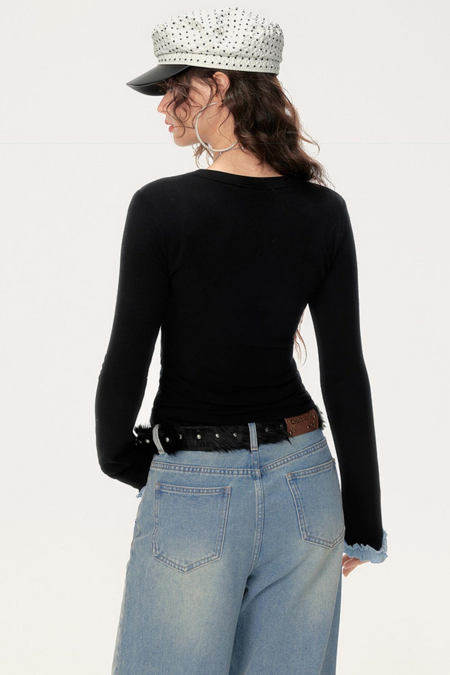 Simple Slimming Long-Sleeved T-Shirt
