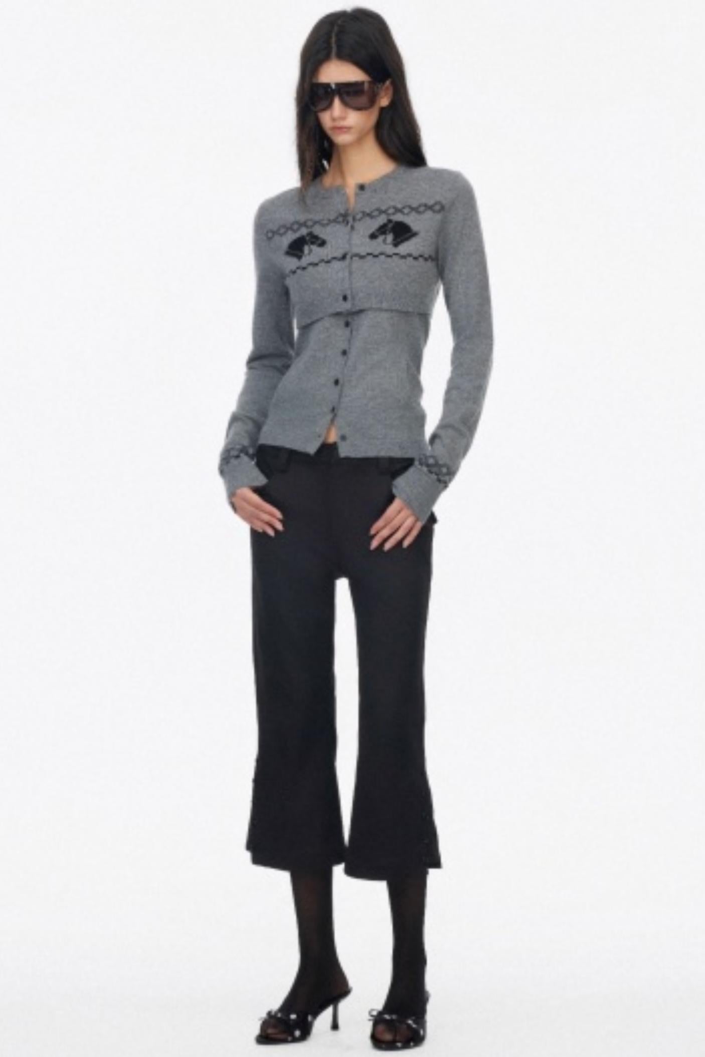 Wool Knit Two Piece Slim Jacket