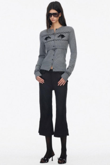 Wool Knit Two Piece Slim Jacket