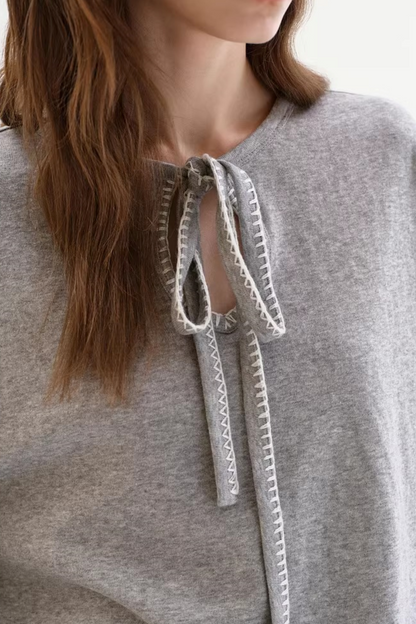 Color-Blocked Tie-Up Top