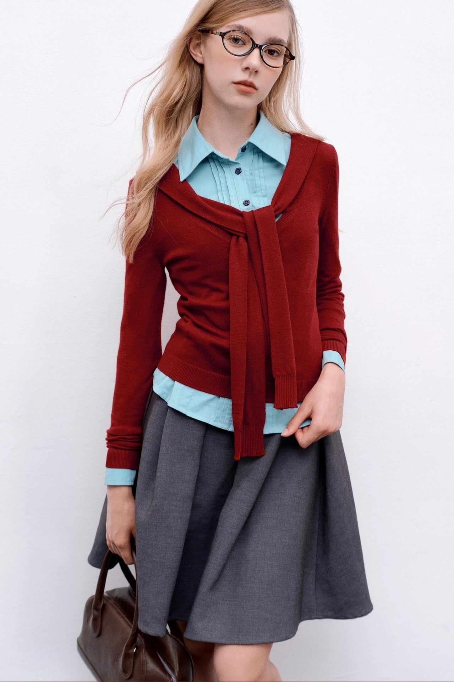 Casual Navy Collar Pullover Sweater