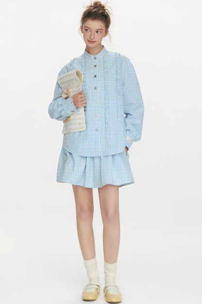 Woven Track Lace Midi Skirt