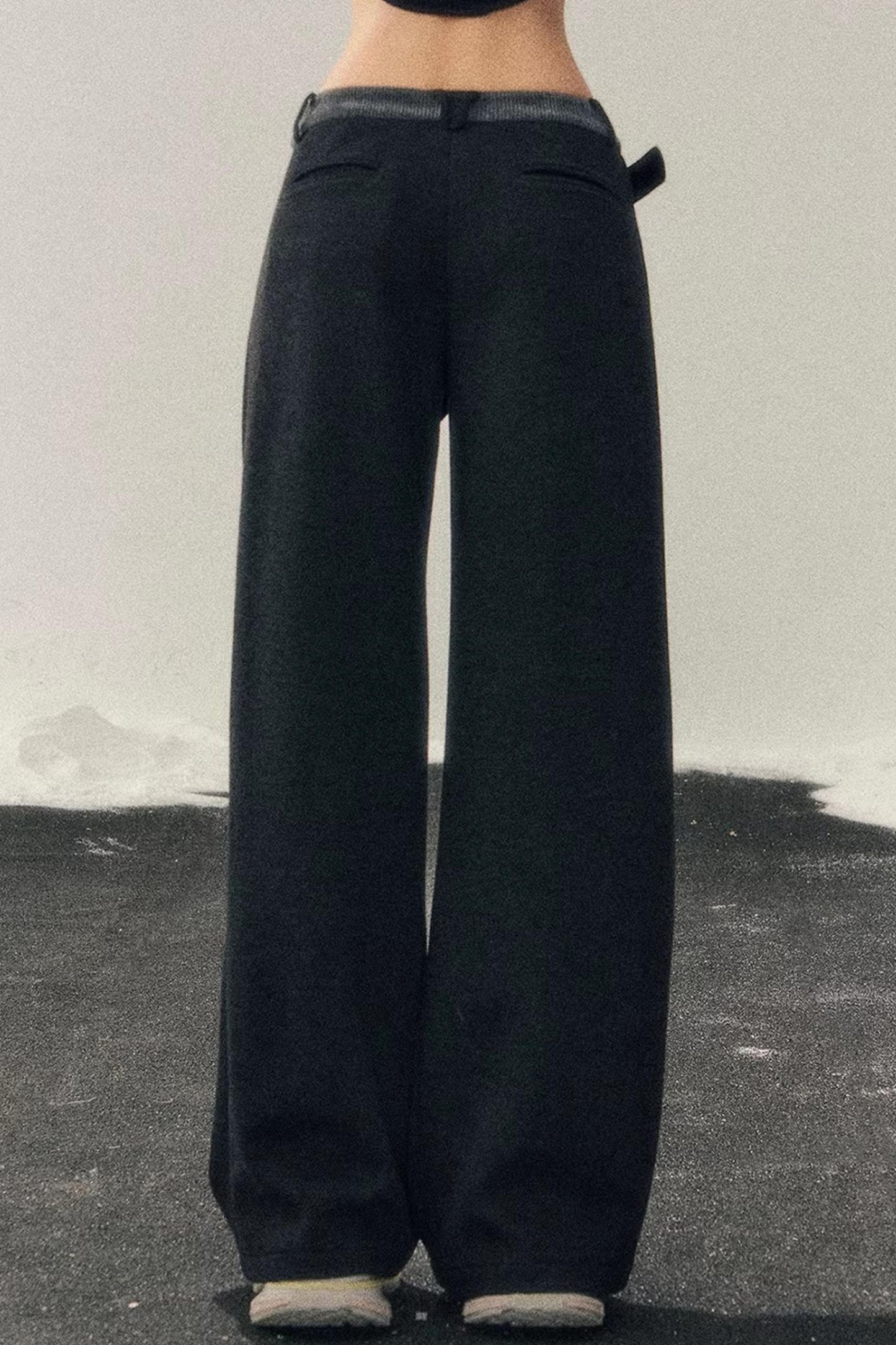Fleece-Lined Wide-Leg Pants