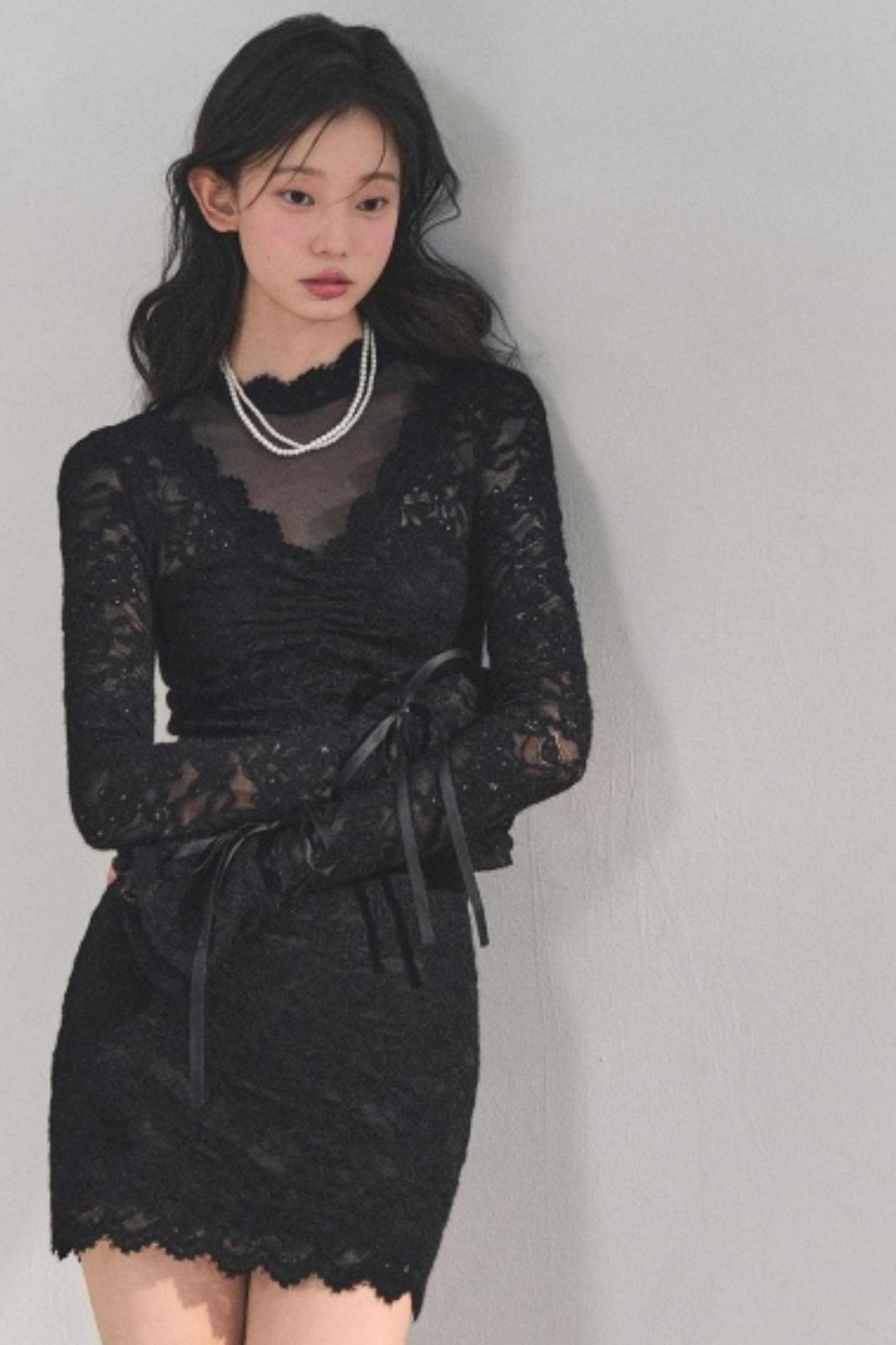 French Lace Mesh Dress