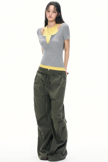 Shoulder Slim T-Shirt