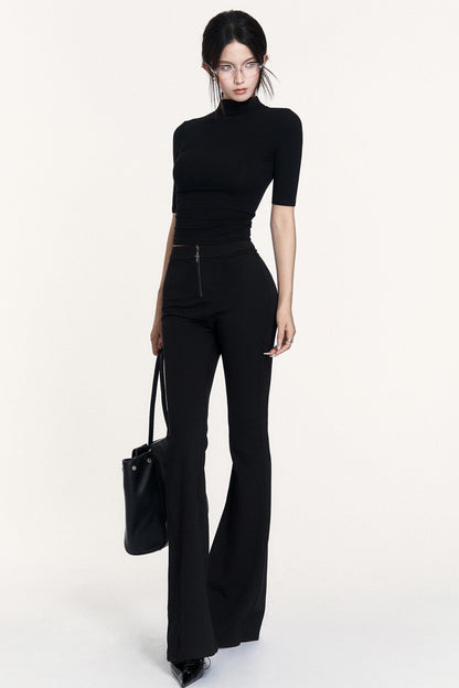 Black Small Turtleneck Top