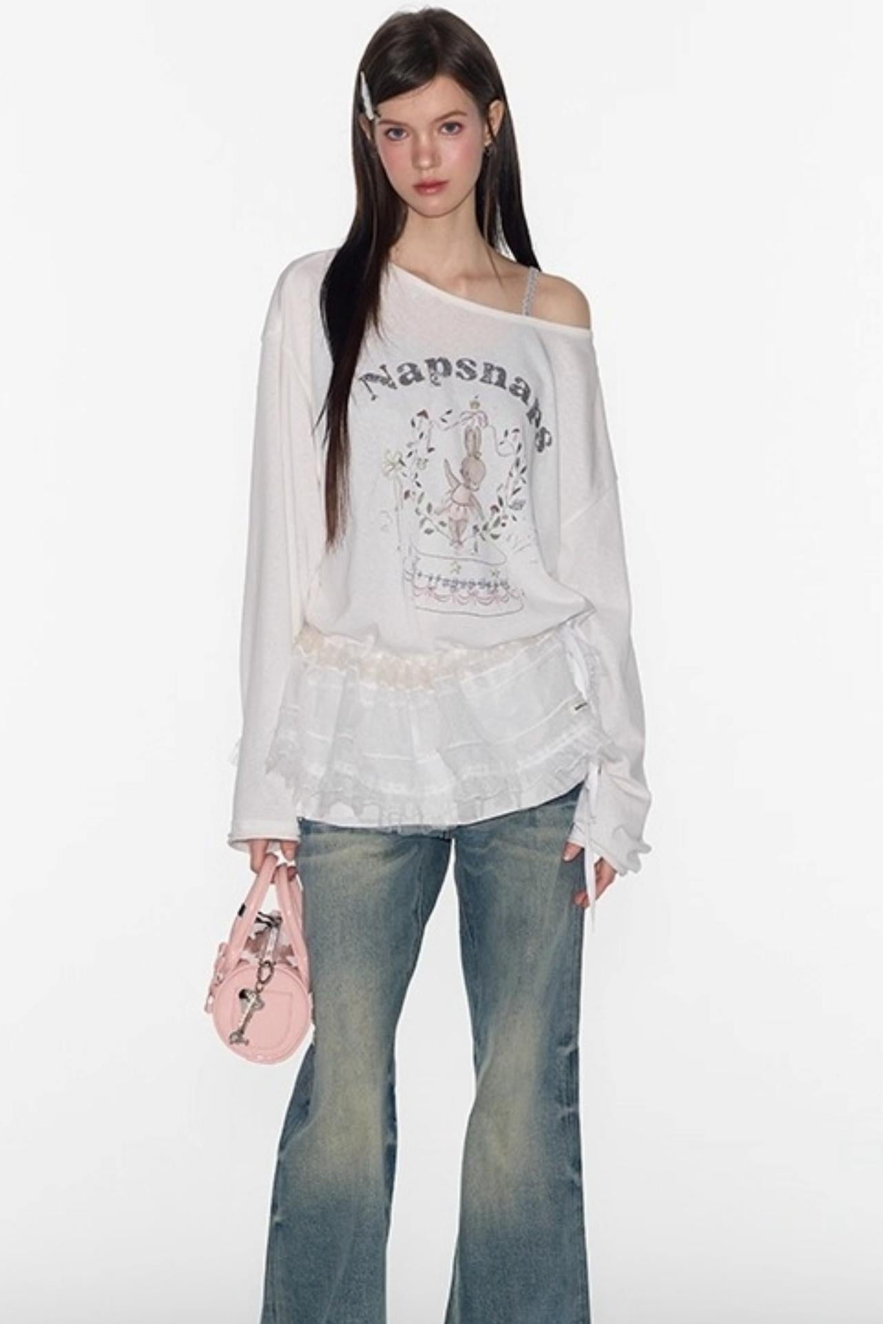 Cute Bunny Print Long Sleeve T-Shirt