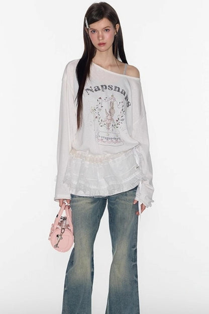 Cute Bunny Print Long Sleeve T-Shirt