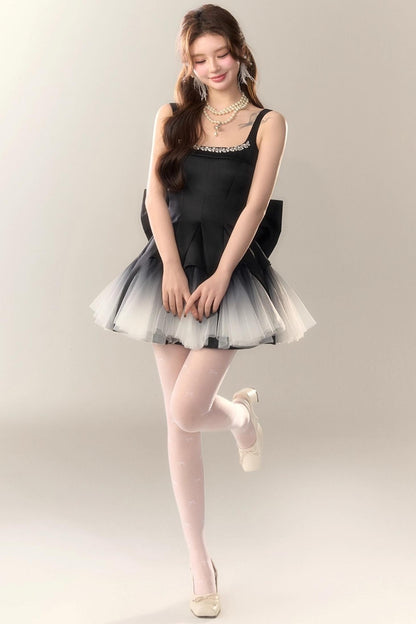 Swan Dance Mesh Panelled Slip Dress