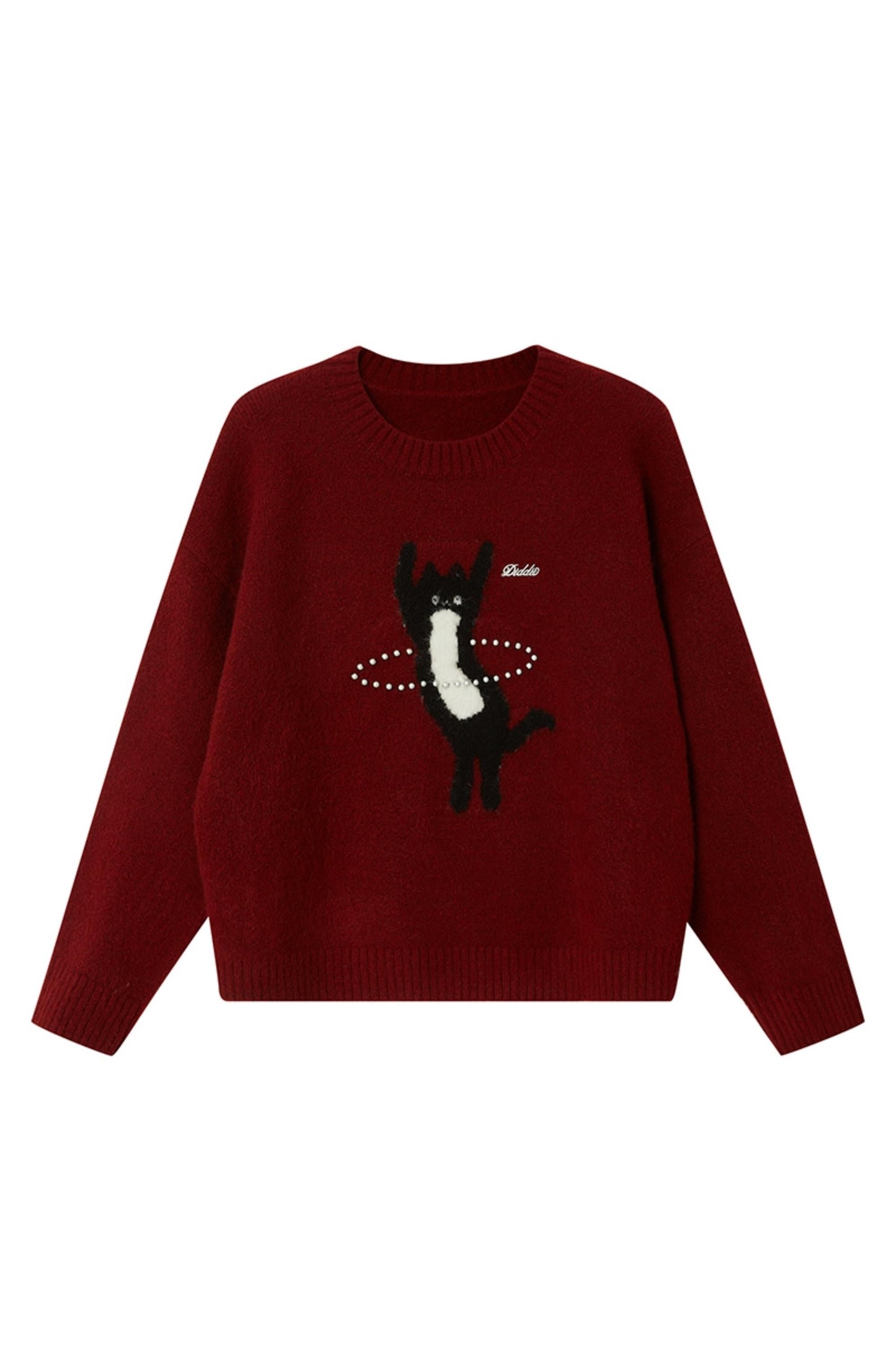 Dancing Kitten Round Neck Sweater