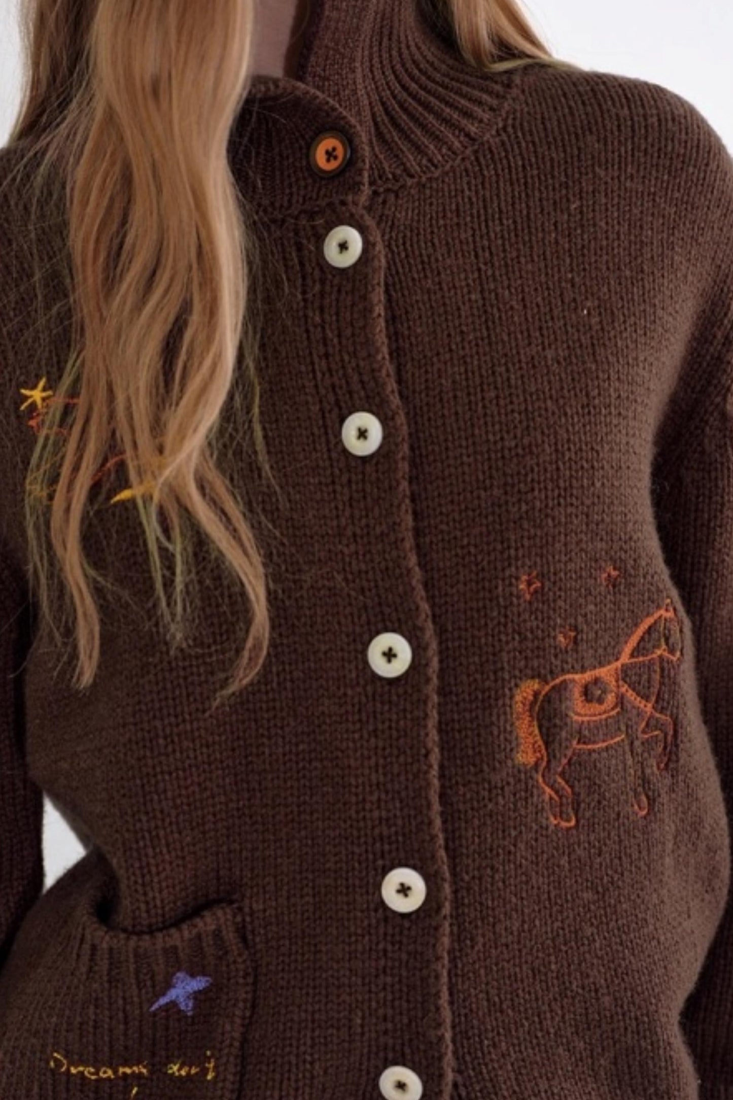 Winter Wool Embroidered Cardigan