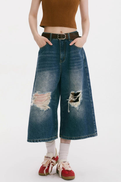 Vintage Denim Wide-Leg Jeans