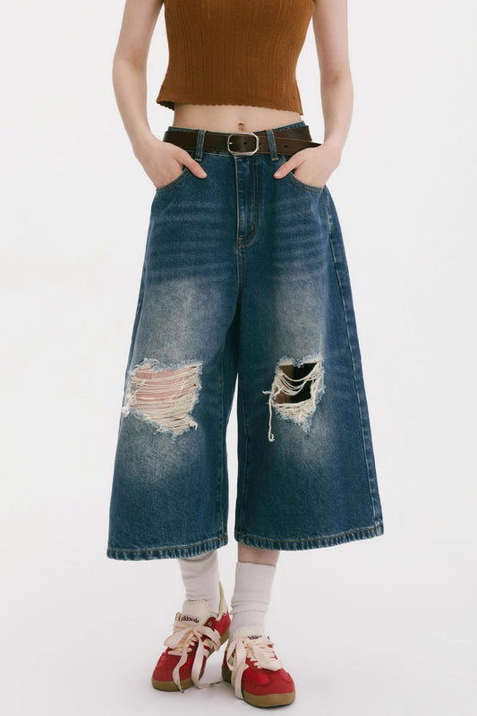 Vintage Denim Wide-Leg Jeans