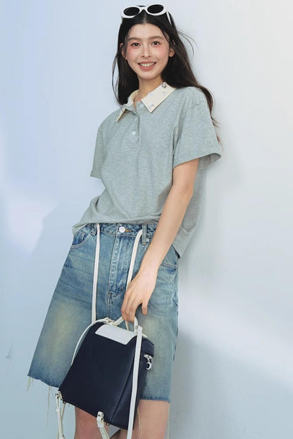 Raw Navy Denim Shorts