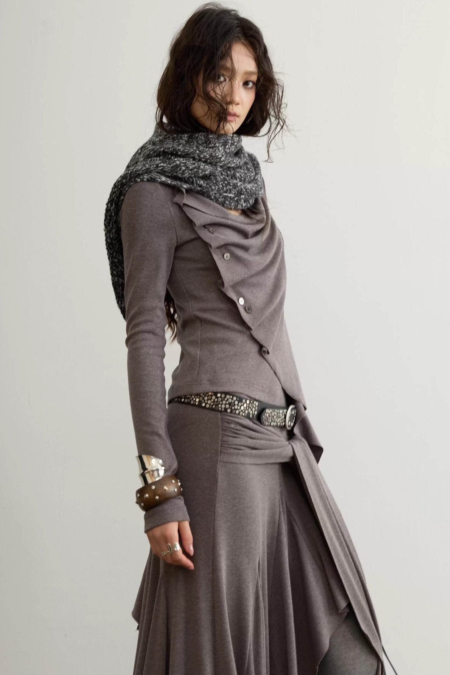 Classical Pleated Patchwork Skirt Set-Up