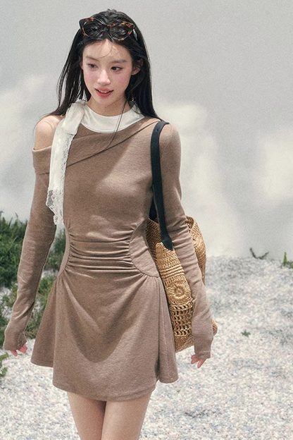 Entwined Warmth Waist-Cinching Dress