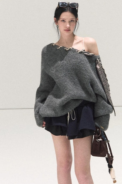 Plaid Color-Blocked A-Line Skirt