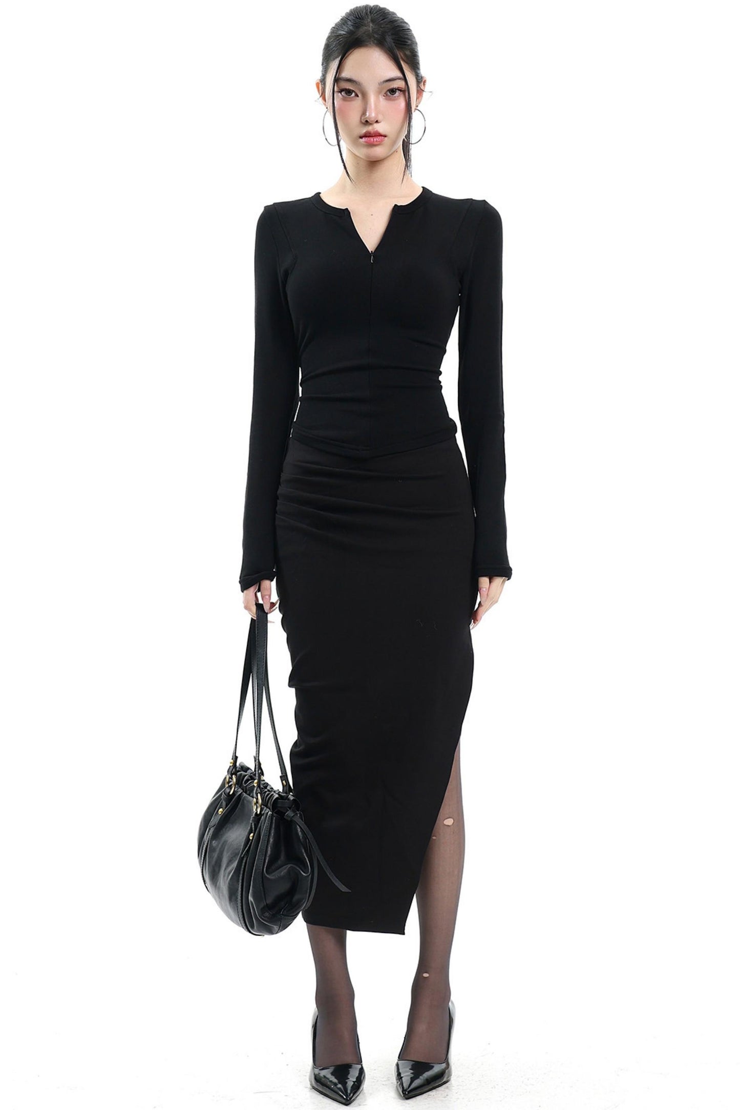 Black Slim-Fitting Sweater