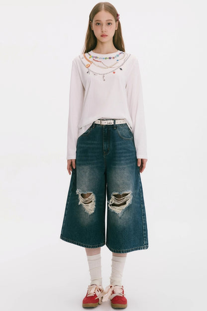 Vintage Denim Wide-Leg Jeans