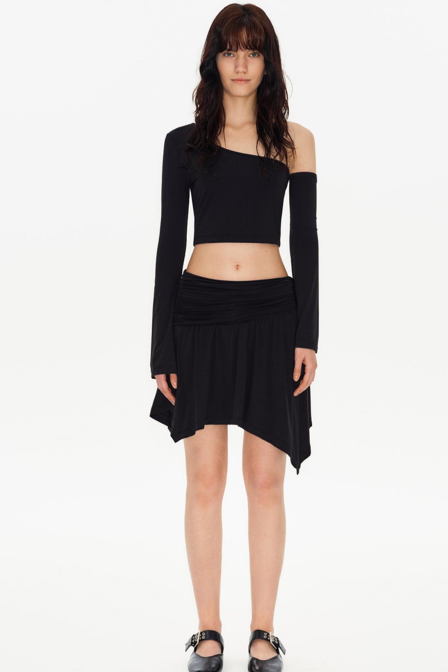 Elegant Black Soft Gauze Skirt
