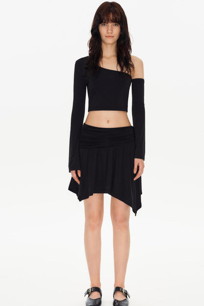 Elegant Black Soft Gauze Skirt