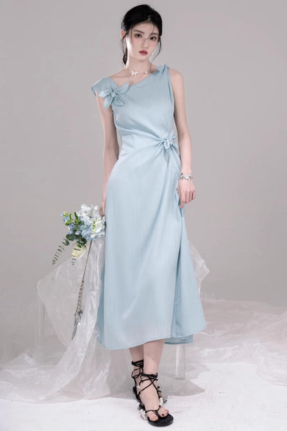 Twisted Cyan Blue Dress