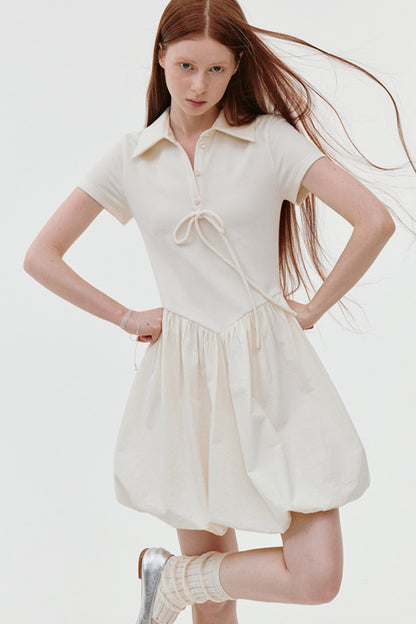 Premium Waffle Polo Dress