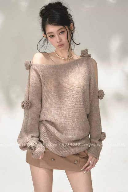 Asymmetrical Wool Mohair Knit Top