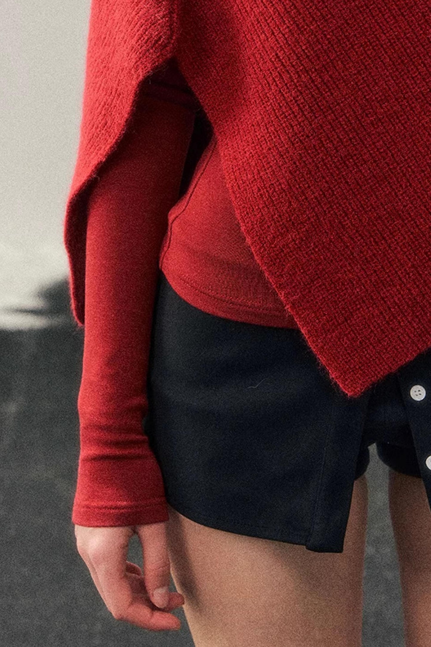 Maple Leaf Knit Sweater Cape Set-Up