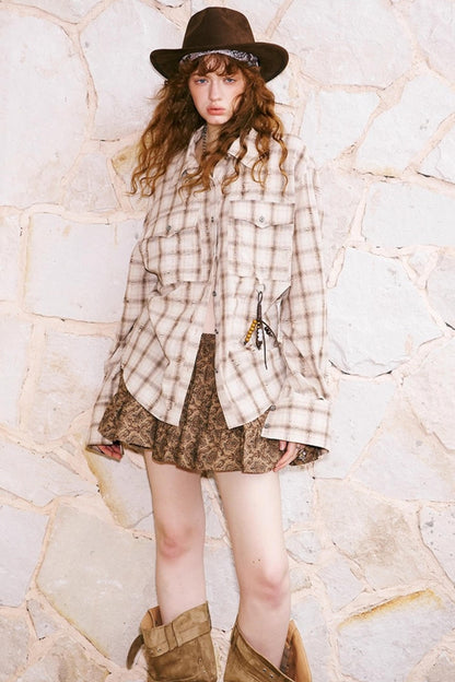 Vintage Distressed Plaid Shirt