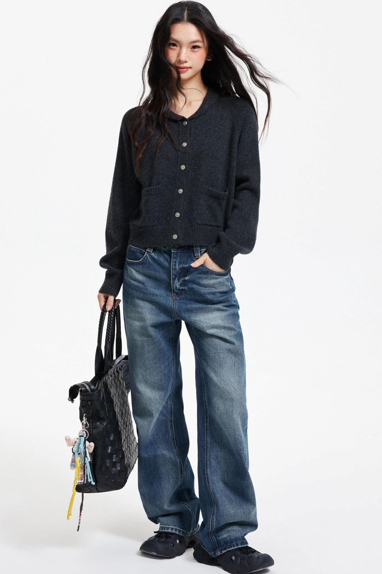 Pure Wool Raglan Cardigan