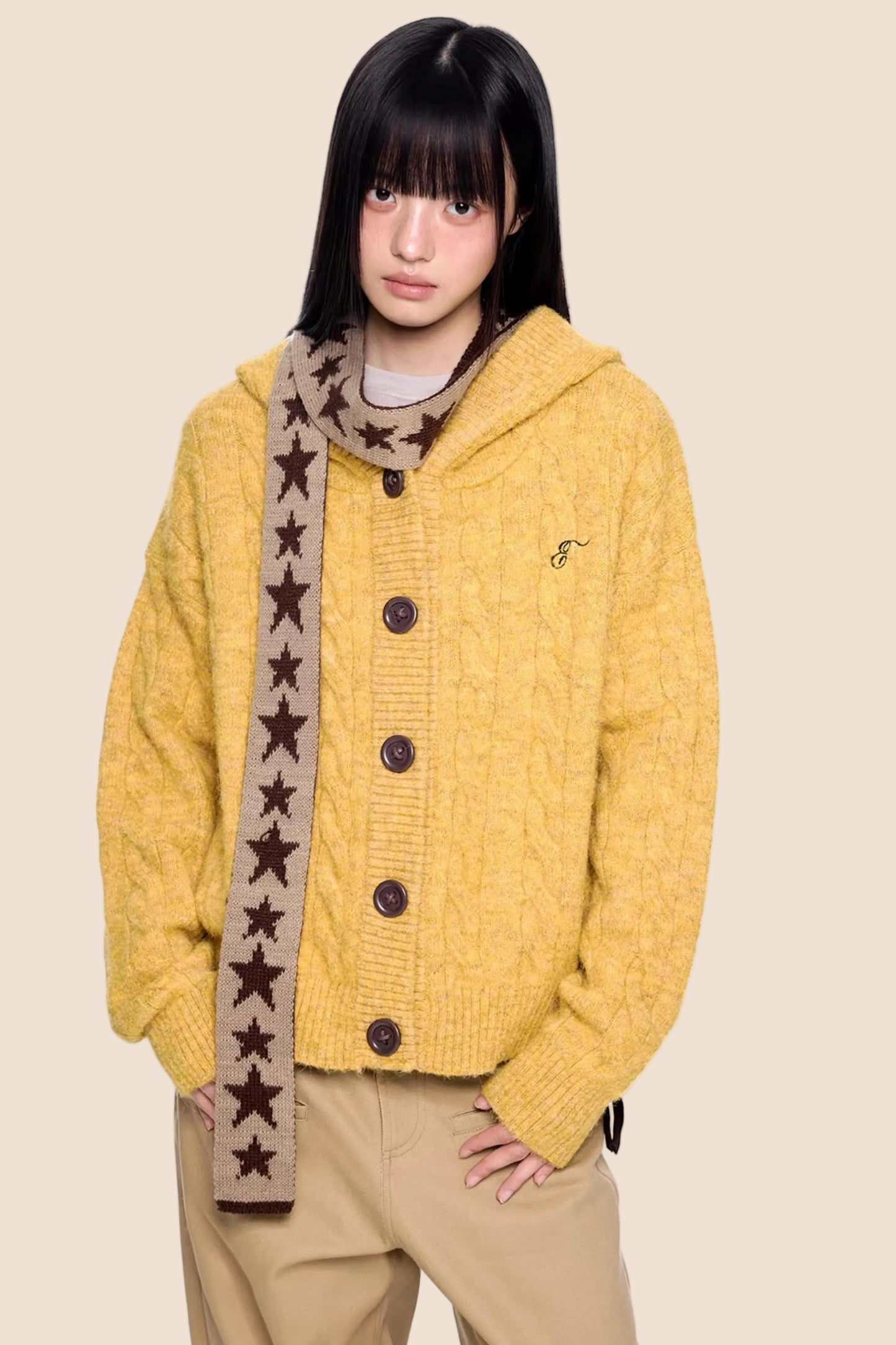 Twisted Embroidered Knit Jacket