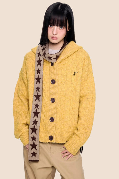 Twisted Embroidered Knit Jacket