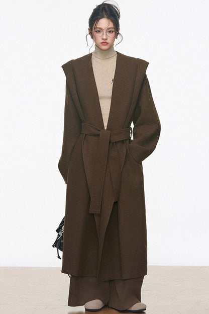 Woolen Wide-Leg Coat Set-Up