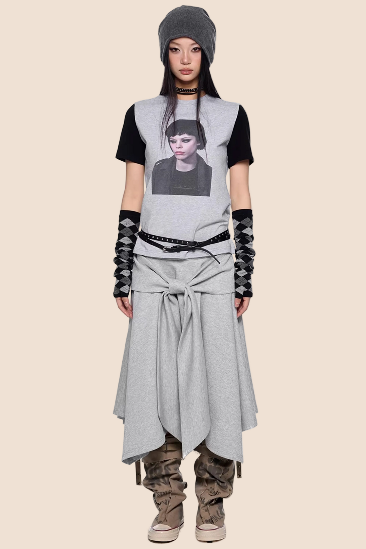 Gemusterter Raglan-Sommeroberteil