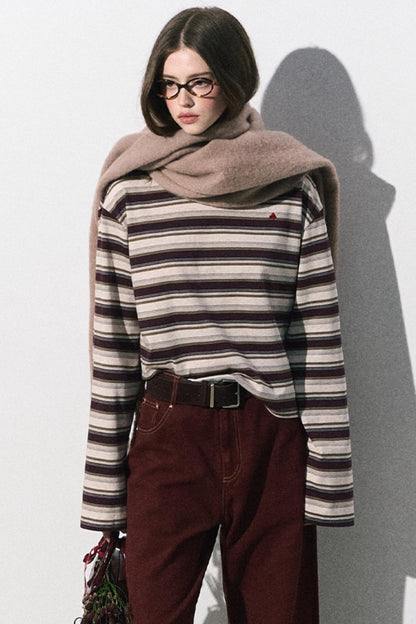 Milk Coffee Striped Versatile Top