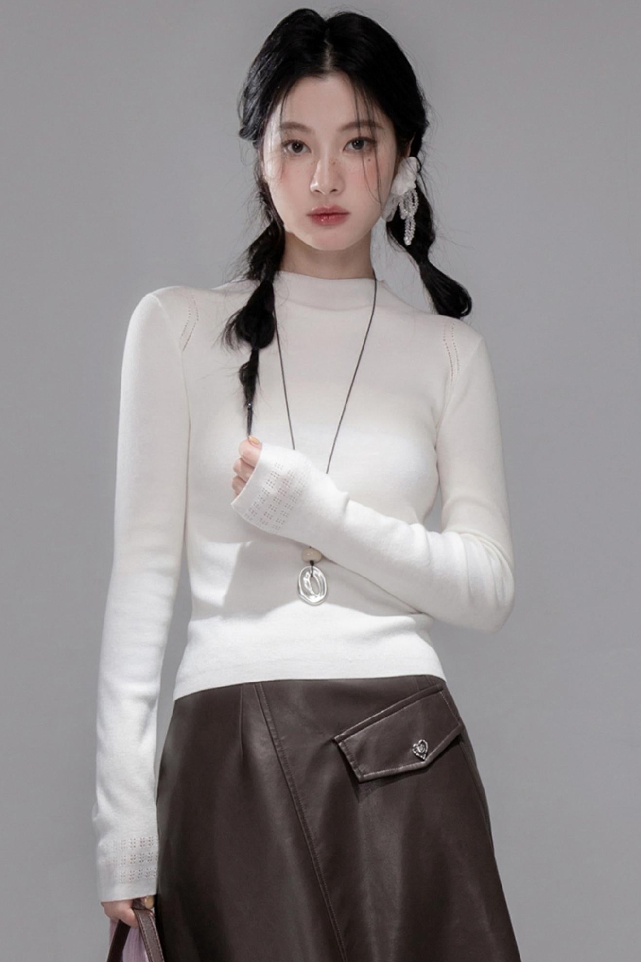 Rich Brown Leather Skirt