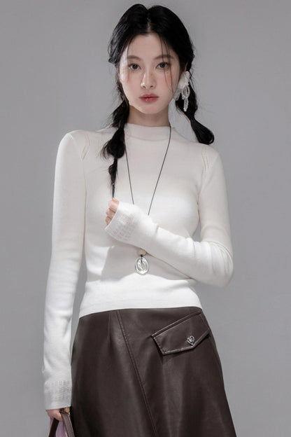 Rich Brown Leather Skirt